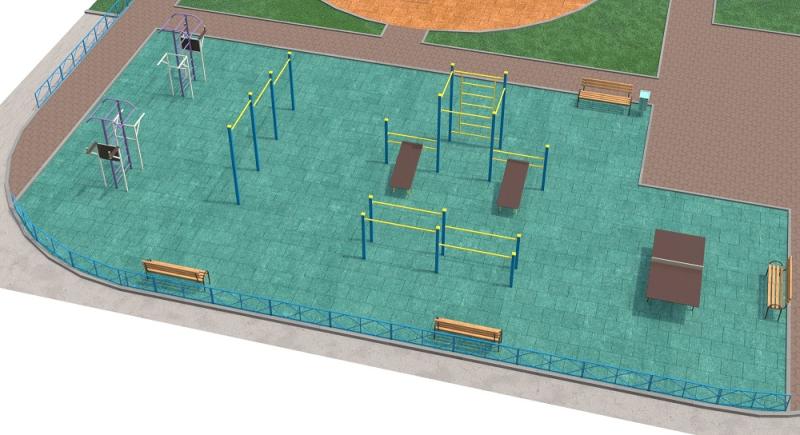 Проект спортивной площадки с столом теннисным в Донецке