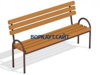 Парковая лавочка со спинкой МАФ 1605 в Донецке