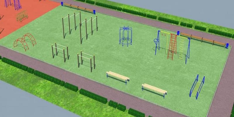 Проект детско-спортивной площадки для школы - детсада в Донецке