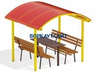 Стол и лавки под навесом МАФ 4005 в Донецке
