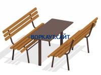 Дачный комплект из 2 лавочек и стола МАФ 1620 в Донецке