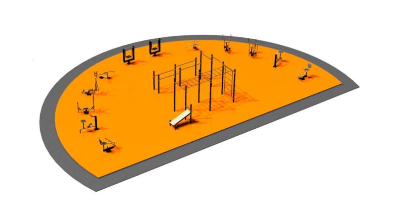 Дизайн проект спортплощадки Полукруглая в Донецке