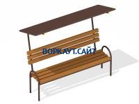 Лавочка под навесом МАФ 1607 в Донецке