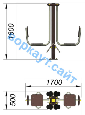 Уличный тренажер "Жим ногами горизонтальный " УТ 003 в Донецке