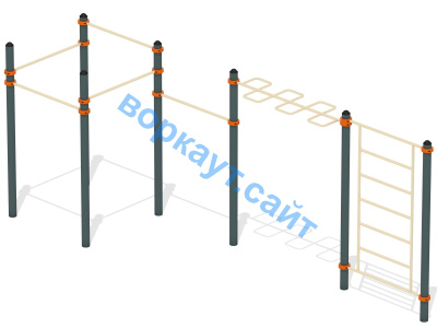 Воркаут турники с шведской стенкой и рукоходом  ВС-21 в Донецке