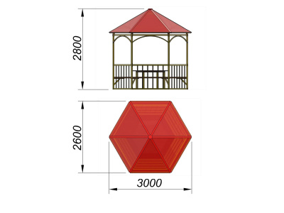 Беседка со столом и лавками МАФ 4121 в Донецке