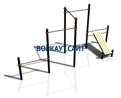 Воркаут комплекс разноуровневых турников со скамьей для пресса ВС-37 в Донецке