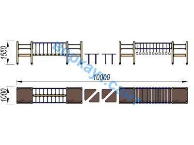 Детский спортивный комплекс Двойной мостик ДСК 3115 в Донецке