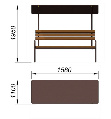 Лавочка под навесом МАФ 1607 в Донецке