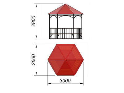 Беседка с лавками и полом МАФ 4122 в Донецке