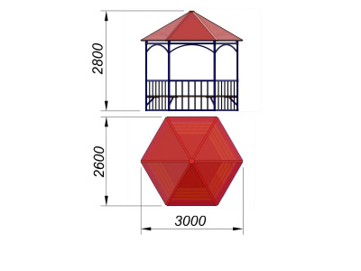 Беседка с лавками МАФ 4120 в Донецке