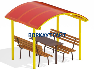 Стол и лавки под навесом МАФ 4005 в Донецке