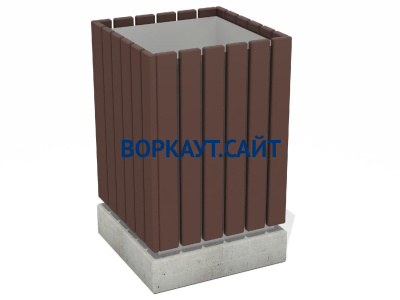 Урна деревянная квадратная с бетонным основанием МАФ 1633 в Донецке