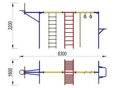 Гимнастический комплекс с баскетбольным щитом МАФ 3001 в Донецке Гимнастический комплекс с баскетбольным щитом МАФ 3001 в Донецке